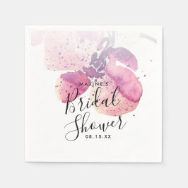 Servilleta De Papel Berry Watercolor Orchid Bridal Ducha Napkins