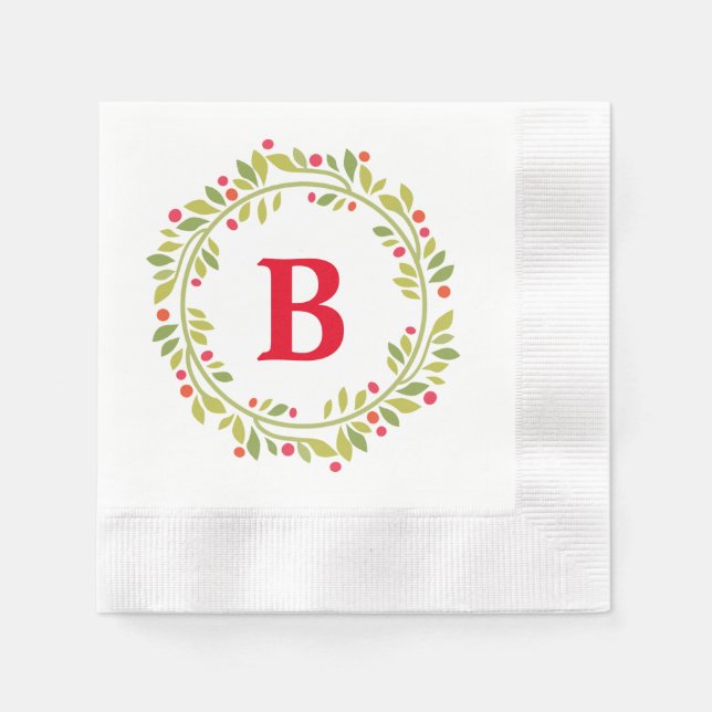 Servilleta De Papel Berry Wreath Napkins (Anverso)