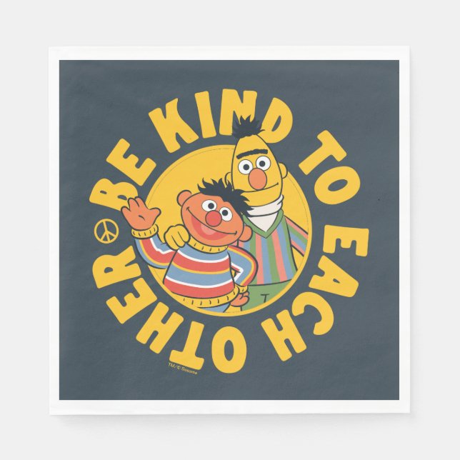 Servilleta De Papel Bert y Ernie | Ser amables entre sí (Anverso)