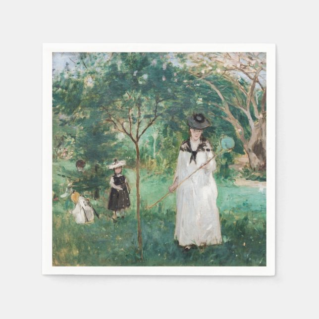 Servilleta De Papel Berthe Morisot - La caza de mariposas (Anverso)
