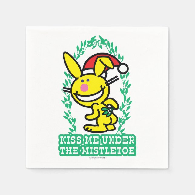 Servilleta De Papel Bésame debajo del mistletoe (Anverso)