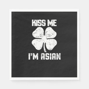 Servilleta De Papel Bésame mi camiseta asiática St Patricks Day Ropa c