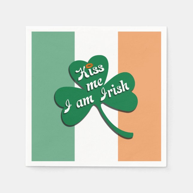 Servilleta De Papel Bésame soy irlandés (Anverso)
