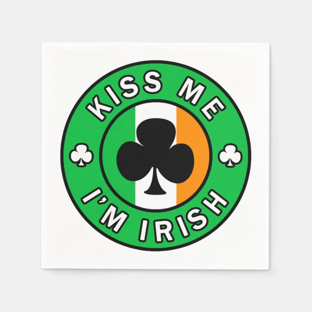 Servilleta De Papel Bésame soy irlandés (Anverso)