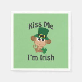 Servilleta De Papel ¡Bésame, soy irlandés! Mono