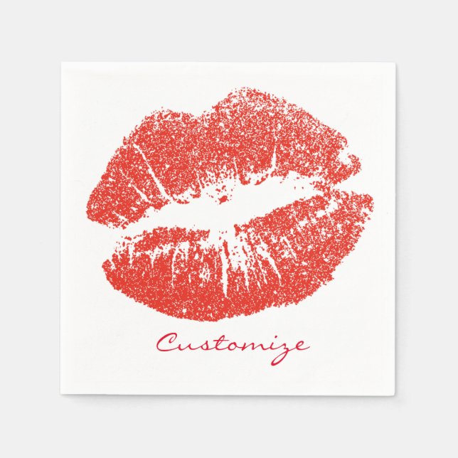 Servilleta De Papel Besando los labios rojos Thunder_Cove (Anverso)