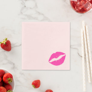Servilleta De Papel Beso de Labial Rosa