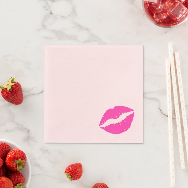 Servilleta De Papel Beso de Labial Rosa (In situ)