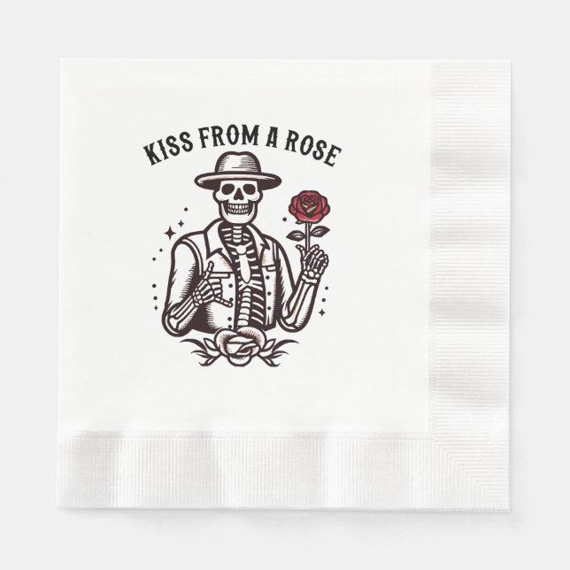Servilleta De Papel Beso De Una Rosa (Anverso)