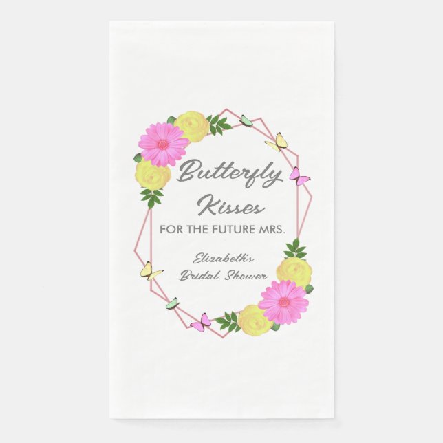 Servilleta De Papel Besos de Mariposa Para la Señora Futuro Despedida  (Anverso)
