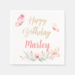 Servilleta De Papel Besos de mariposa y deseos de cumpleaños, cualquie