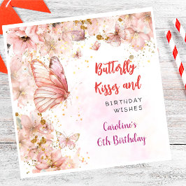 Servilleta De Papel Besos de mariposas y deseos de cumpleaños