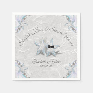 Servilleta De Papel Besos de Starfish y Deseos Marítimos Boda Napkin
