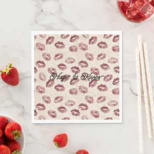 Servilleta De Papel Besos Labios Rojos Cremosos Amor Coqueto