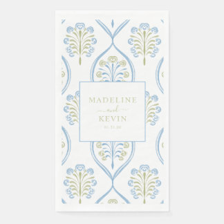 Servilleta De Papel Bespoke Blue and Green Floral Wedding