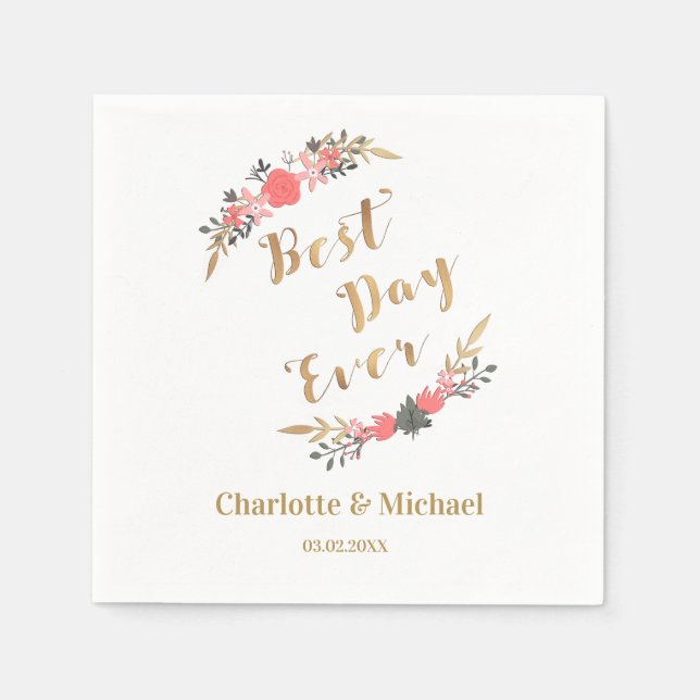 Servilleta De Papel Best day ever! (Anverso)