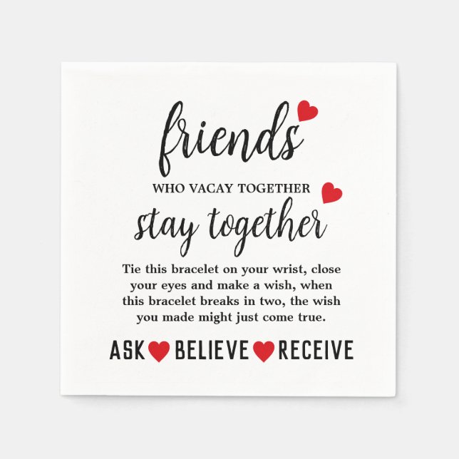 Servilleta De Papel Best Friends Forever Friendship Day (Anverso)