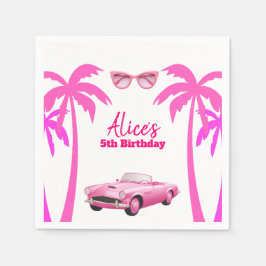 Servilleta De Papel Besties Malibu Pink Doll Beach Cumpleaños