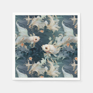 Servilleta De Papel Betta Fish Blue White