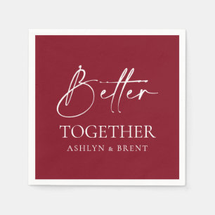 Servilleta De Papel Better Together Wine Red Boda Cocktail Napkins
