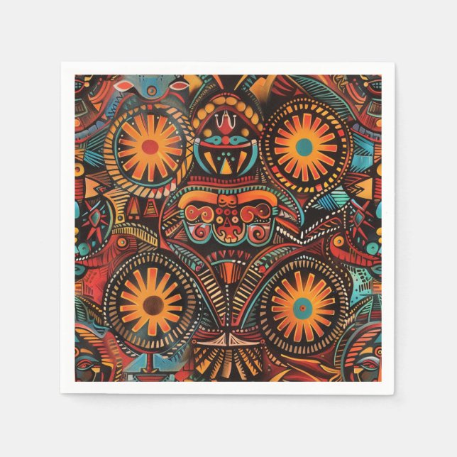 Servilleta De Papel Beverag, cian de Moda ecológica "impronta ancestra (Anverso)