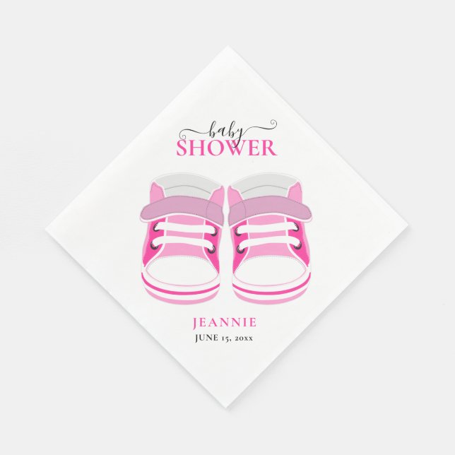 Servilleta De Papel BEY GIRL PINK BOOTIES BABY SHOWER Napkins (Esquina)
