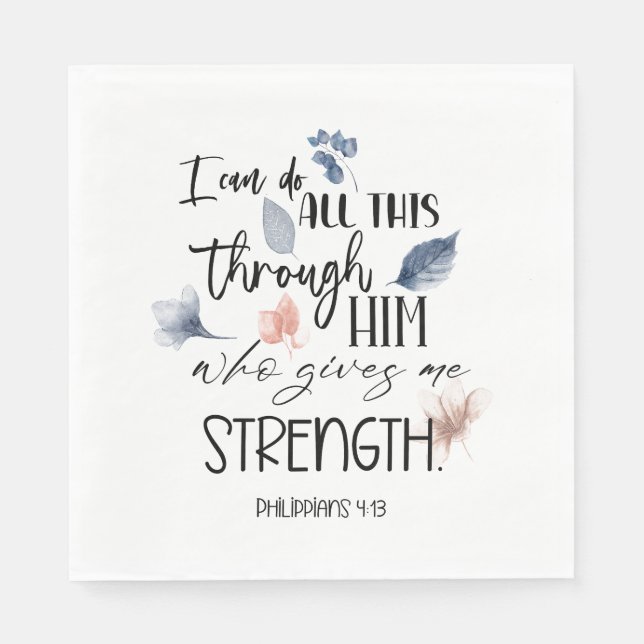 Servilleta De Papel Bible verse Floral  (Anverso)