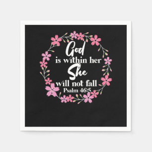 Servilleta De Papel Bible Verse God Is Within Her She Will Not Fall Ps