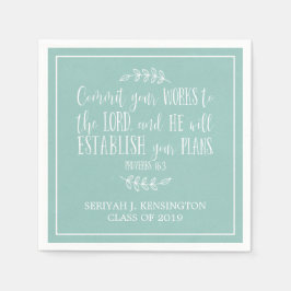 Servilleta De Papel Biblia cristiana versus tipografía Verde azulada g