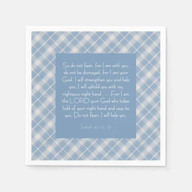 Servilleta De Papel Biblia personalizable Verse Isaiah 41:10, 13 (Anverso)