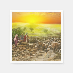 Servilleta De Papel Biblia - salmo 23 - mi runneth de la taza durante