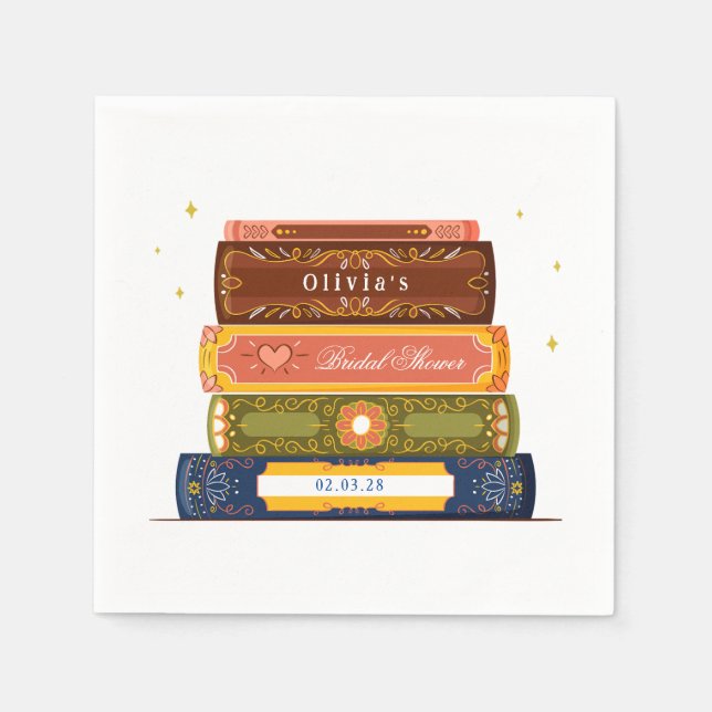 Servilleta De Papel Biblioteca de cuentos para la fiesta de despedida  (Anverso)