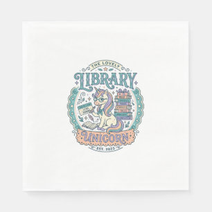 Servilleta De Papel Biblioteca de Unicornios Remera Gráfica Caprichosa