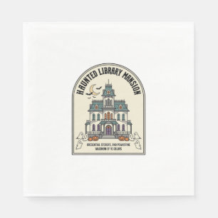 Servilleta De Papel Biblioteca Embrujada Salem Fantasma Vintage Hallow