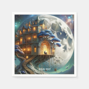 Servilleta De Papel Biblioteca Fantasy Cute Boy Moon