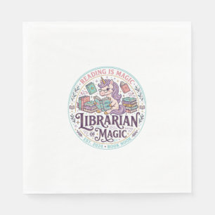 Servilleta De Papel Bibliotecario Unicornio de Magia Gráfico de Produc