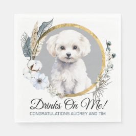 Servilleta De Papel Bichon Frise Boda Napkins Con Foto De Perros