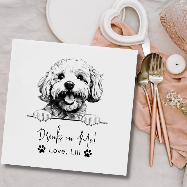 Servilleta De Papel Bichon Frise Dog Bebidas Personalizadas Sobre Mí (Subido por el creador)