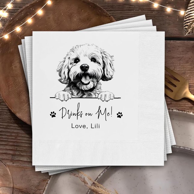 Servilleta De Papel Bichon Frise Dog Bebidas Personalizadas Sobre Mí (Subido por el creador)