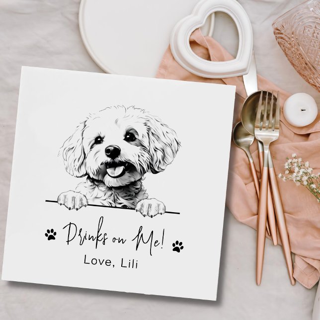 Servilleta De Papel Bichon Frise Dog Bebidas Personalizadas Sobre Mí (Subido por el creador)