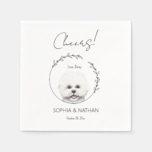 Servilleta De Papel Bichon Frise Dog Boda Cocktail simple