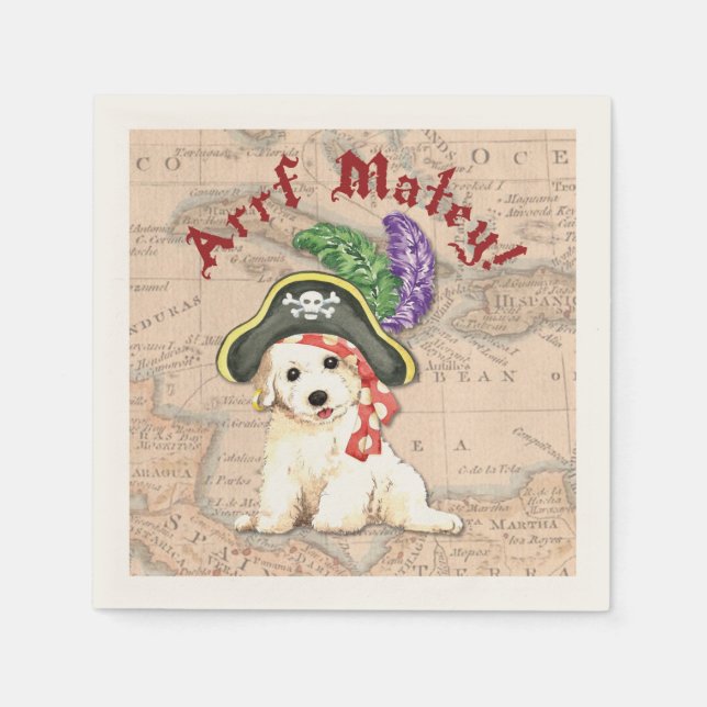 Servilleta De Papel Bichon Frise Pirate (Anverso)