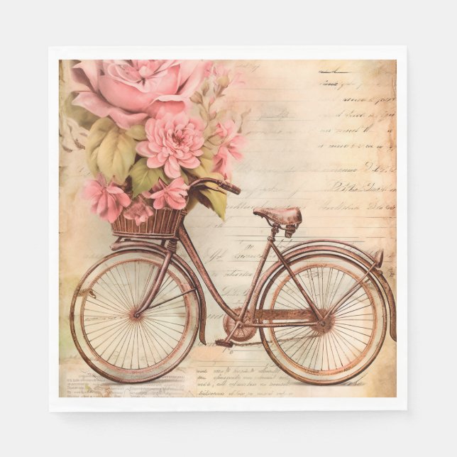 Servilleta De Papel Bicicleta de época y florines para desahuciar/Fies (Anverso)