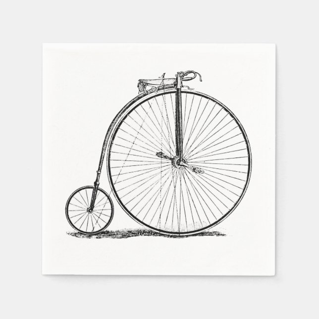 Servilleta De Papel Bicicleta de rueda alta Penny Farthing (Anverso)