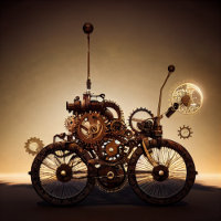 Bicicleta Steampunk con engranajes