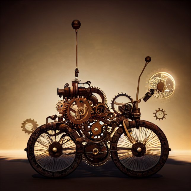 Servilleta De Papel Bicicleta Steampunk con engranajes (Subido por el creador)