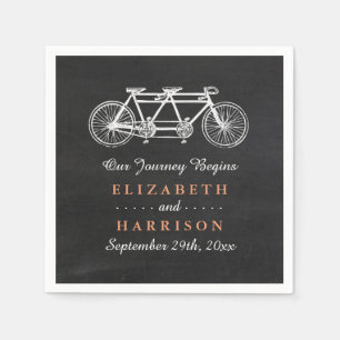 Servilleta De Papel Bicicleta Tandem En El Boda Chalkboard