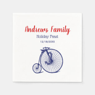 Servilleta De Papel Bicicleta Vintage Velocípedo Penny Farthing Azul