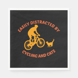 Servilleta De Papel bicicleta y gato