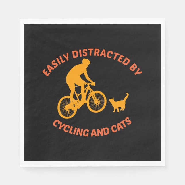 Servilleta De Papel bicicleta y gato (Anverso)